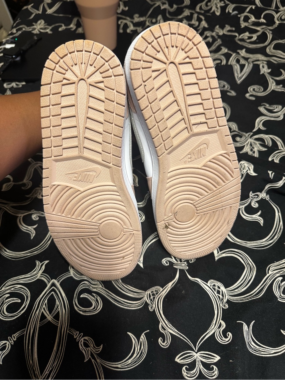 Nike Women’s Low-Top Sneakers in White and Dusty Pink- Air Jordan - Picture 3 of 3